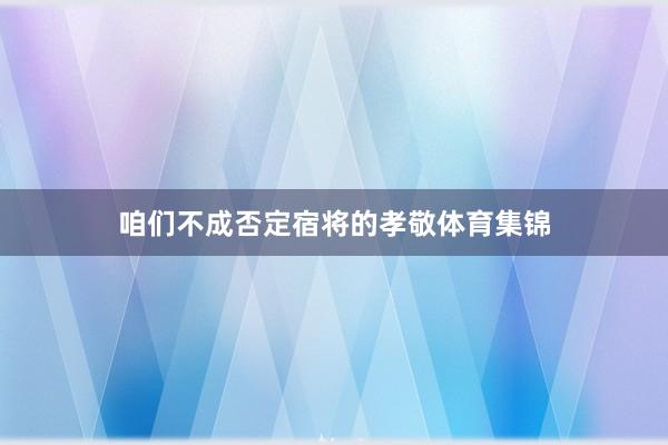 咱们不成否定宿将的孝敬体育集锦