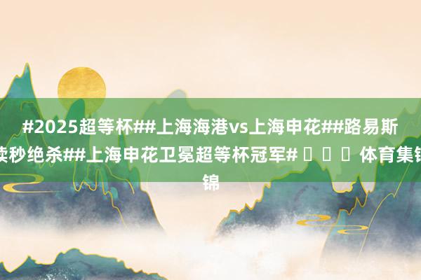 #2025超等杯##上海海港vs上海申花##路易斯读秒绝杀##上海申花卫冕超等杯冠军# ​​​体育集锦