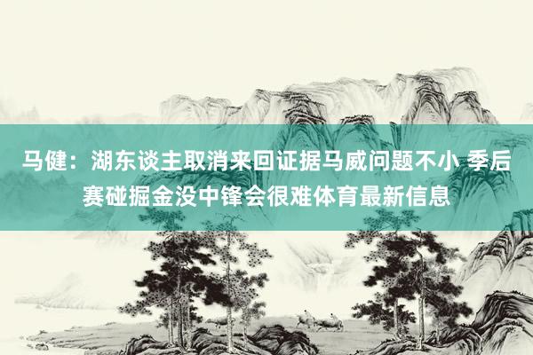 马健：湖东谈主取消来回证据马威问题不小 季后赛碰掘金没中锋会很难体育最新信息