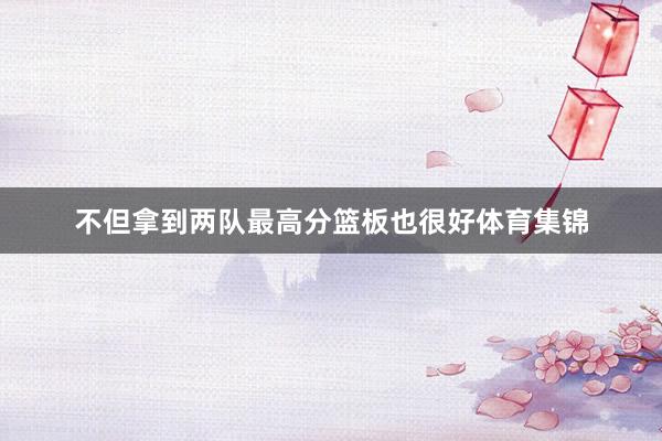 不但拿到两队最高分篮板也很好体育集锦