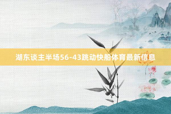 湖东谈主半场56-43跳动快船体育最新信息