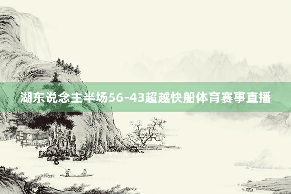 湖东说念主半场56-43超越快船体育赛事直播