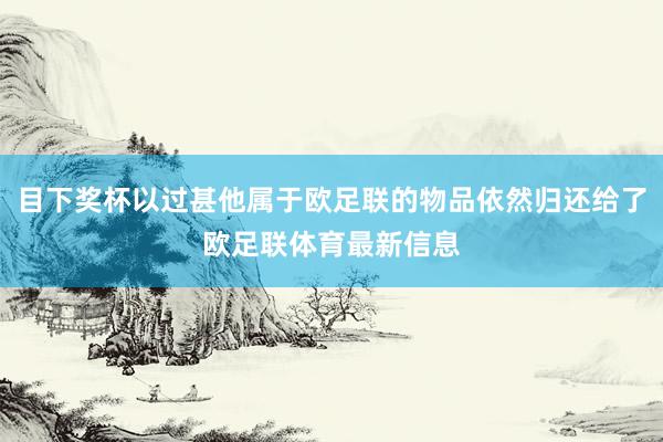 目下奖杯以过甚他属于欧足联的物品依然归还给了欧足联体育最新信息