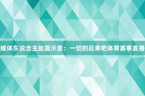 媒体东说念主赵震示意：一切的后果吧体育赛事直播