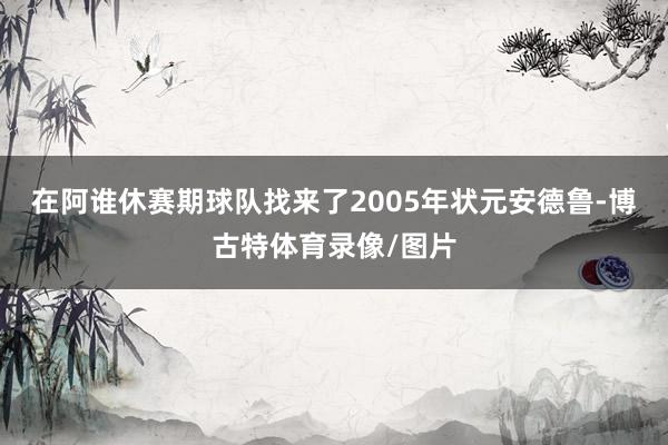 在阿谁休赛期球队找来了2005年状元安德鲁-博古特体育录像/图片