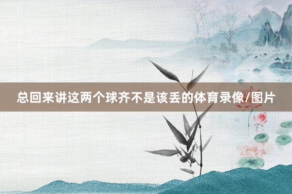 总回来讲这两个球齐不是该丢的体育录像/图片