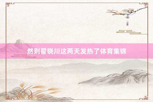 然则翟晓川这两天发热了体育集锦