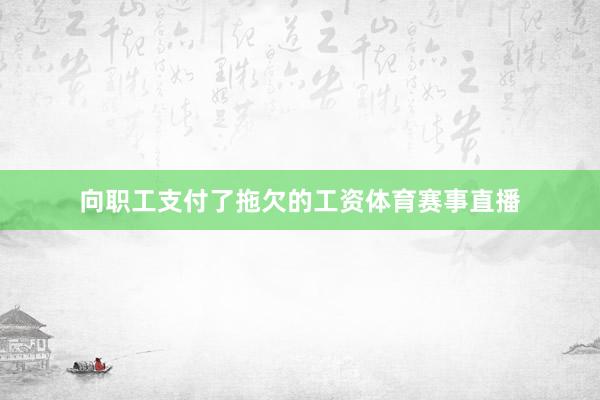 向职工支付了拖欠的工资体育赛事直播