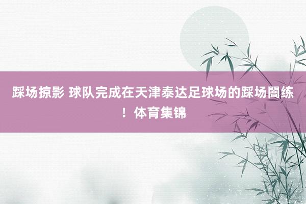 踩场掠影 球队完成在天津泰达足球场的踩场闇练！体育集锦