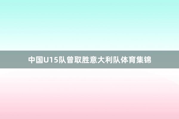 中国U15队曾取胜意大利队体育集锦