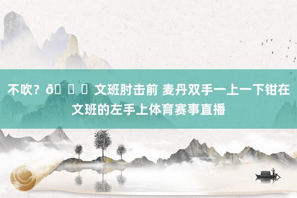 不吹？👀文班肘击前 麦丹双手一上一下钳在文班的左手上体育赛事直播