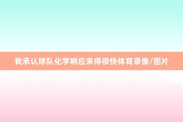 我承认球队化学响应来得很快体育录像/图片