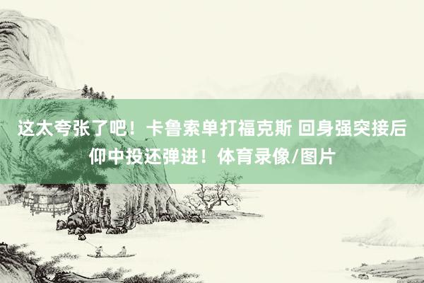 这太夸张了吧！卡鲁索单打福克斯 回身强突接后仰中投还弹进！体育录像/图片